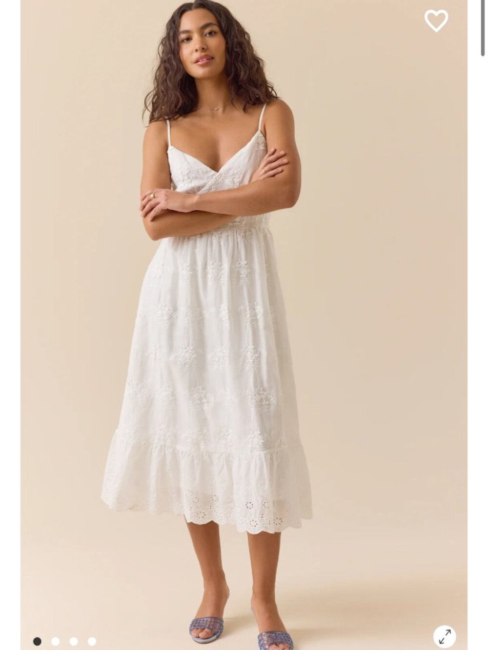 Altar'd State Calianna Embroidered Midi Dress NWT White Summer Dress